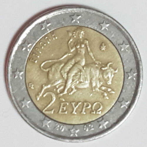 2 Euro Coin faulty error miss stamping with *S* on star Greece 2002 *VERY RARE* - Afbeelding 1 van 3