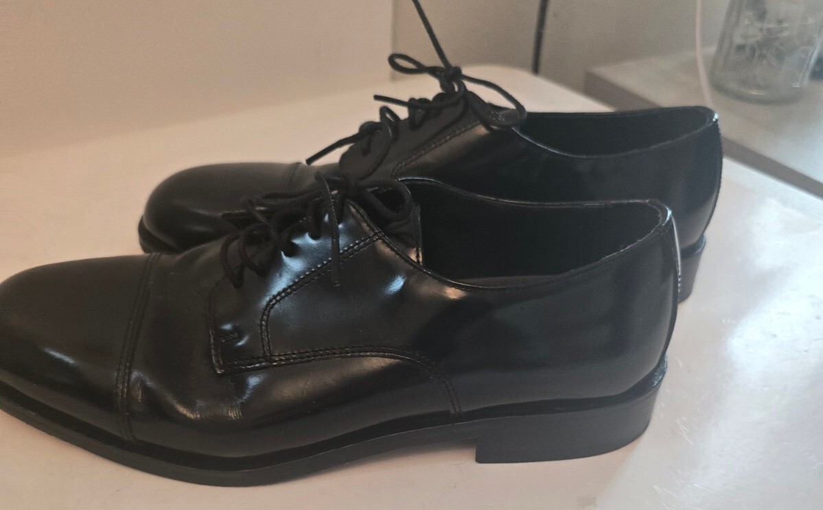 SAOLA Scarpe eleganti Nunn Bush da uomo taglia 9 5 M in pelle nera con lacci Oxford indossate una volta