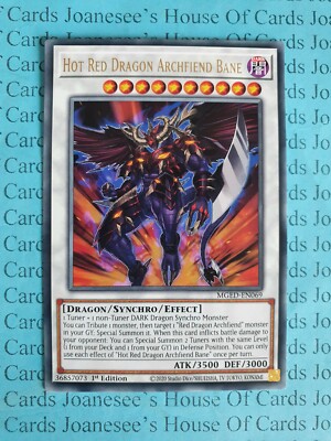 Heißer Roter Drache Erzunterweltler Fluch MGED-DE069 Gold Rare Yu-Gi-Oh Karte 1. Auflage Neu