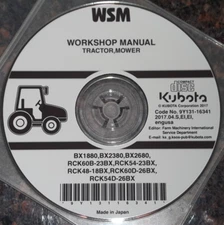 KUBOTA BX1880 BX2380 BX2680 TRACTOR SERVICE SHOP REPAIR WORKSHOP MANUAL CD/DVD