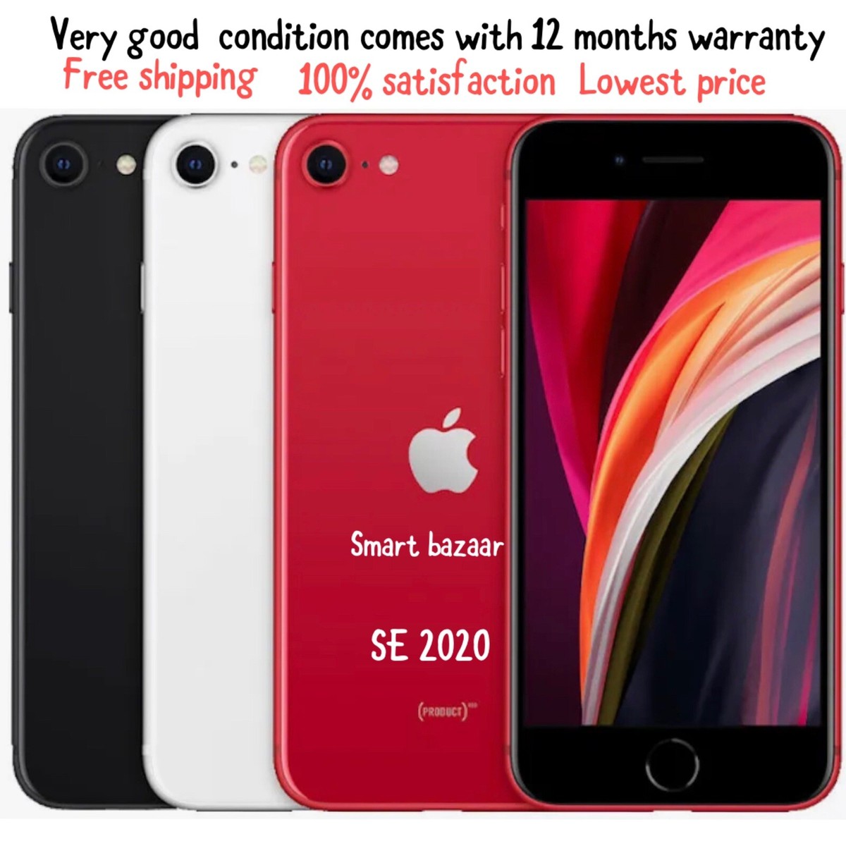 Apple iPhone SE 2020 Red Limited Edition Unlocked -Very Good