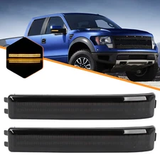 2Pcs Yellow LED Side Mirror Turn Signal Lights Reflector For Ford F150 2009-2014