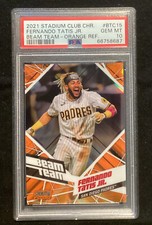 2021 Topps Stadium Club Chrome Fernando Tatis Jr Beam Team Orange /25 PSA 10 Gem