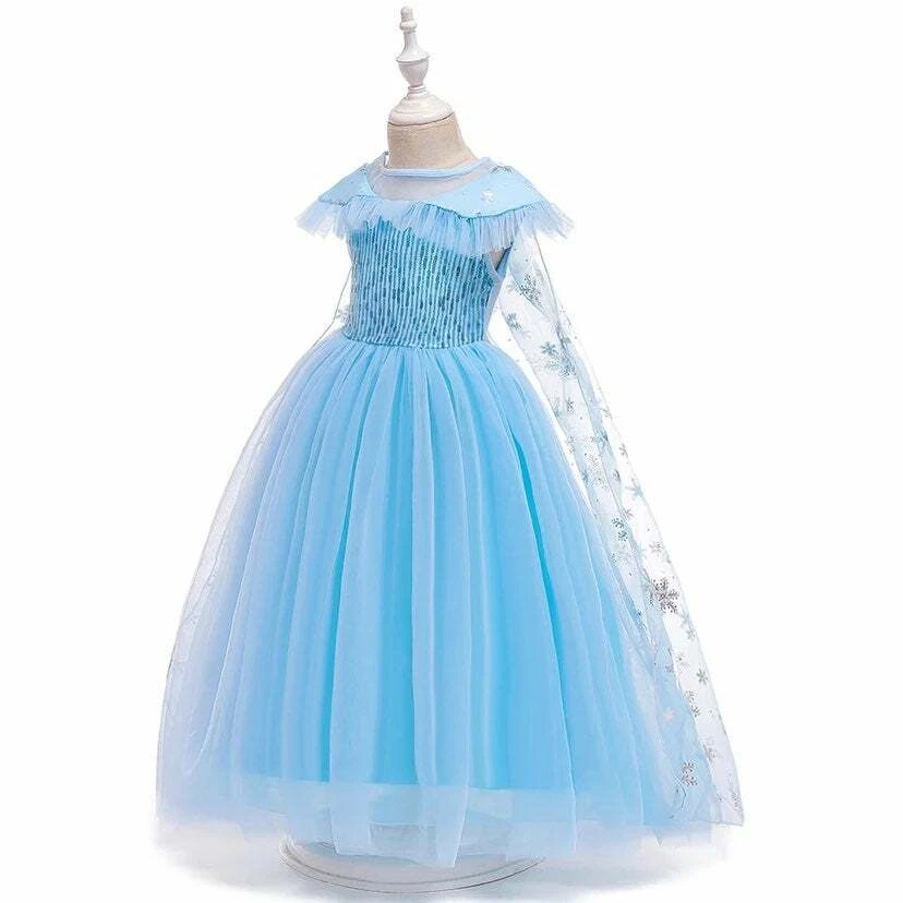 Frozen Elsa Sparkly Costume Dress WITH cape - Image 2 of 4