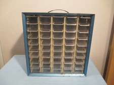 Vintage Akro mils 45 Drawer Blue Metal Parts Organizer