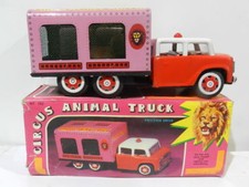 VINTAGE MF 782 CIRCUS ANIMAL TRUCK TIN TOY FRICTION W/ BOX 1970 MADE IN CHINA