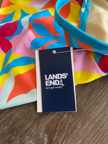 LANDS' END~NEW~Tropical Multicolor Swimwear Ruffle Tankini Top~Girl's Size 5~NWT - Picture 4 of 4