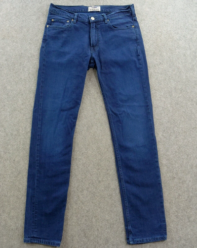 Acne Studios Jeans Mens 33 Blue Ace OD Slim Straight Mid Rise Zip Fly Cotton
