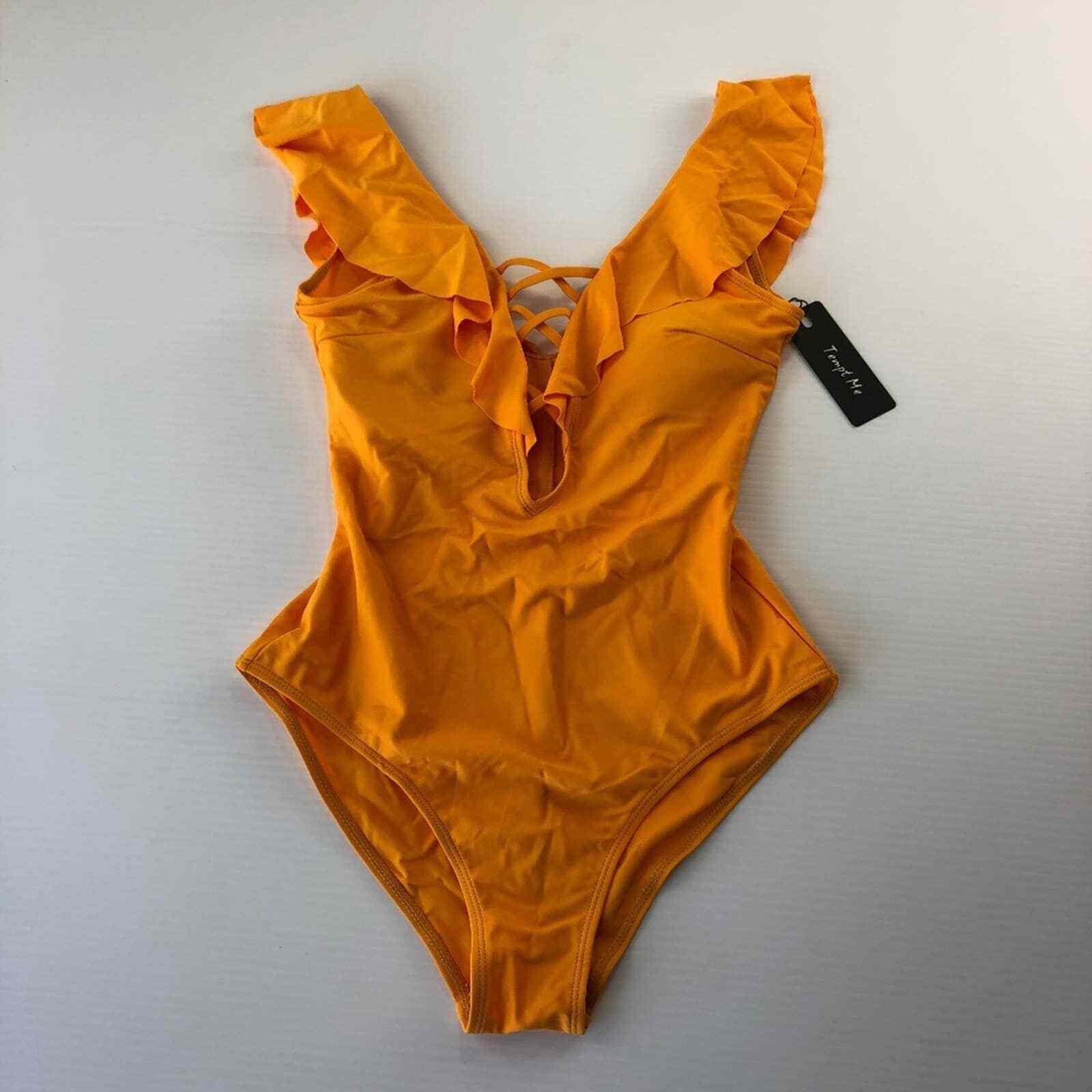 Tempt Me Small Yellow Ruffle One Piece Swimsuit Gem
