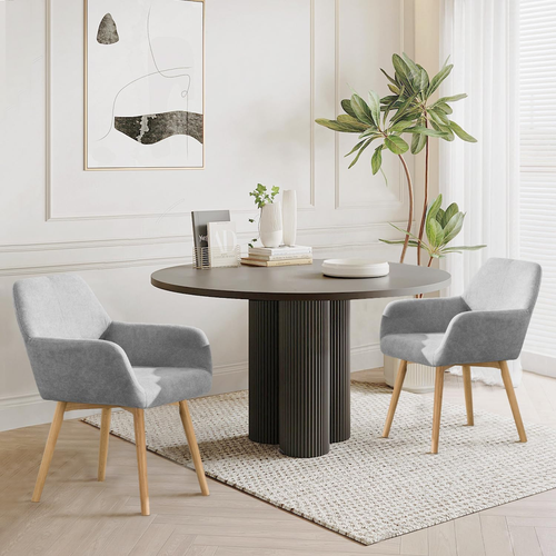 Mid Century Modern Dining Chairs Set of 2 & 4 & 6 Comfy Accent Chair Upholstered - Picture 8 of 9