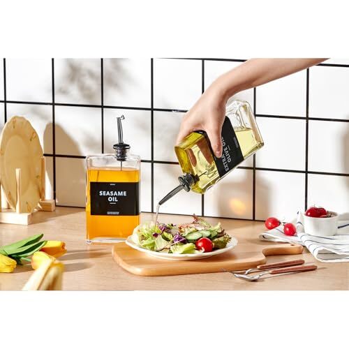 Olive Oil Dispenser Bottle for Kitchen, Cooking Oil 4 Pack Black, 4 Pack - Picture 3 of 7