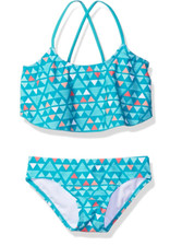 Kanu Surf Girl Alania Flounce Ruffle Two Piece Swimsuit Multicolor Size 4T 00386