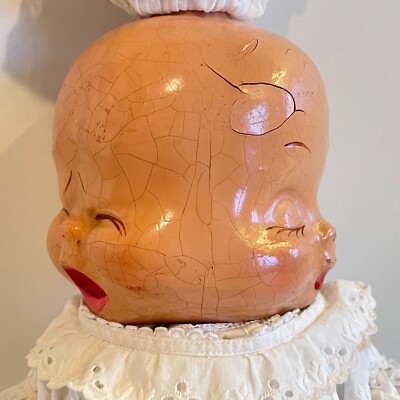 ANCIENNE POUPEE BEBE De Caractere Tete En Composition A 3 Faces - 35 Cm