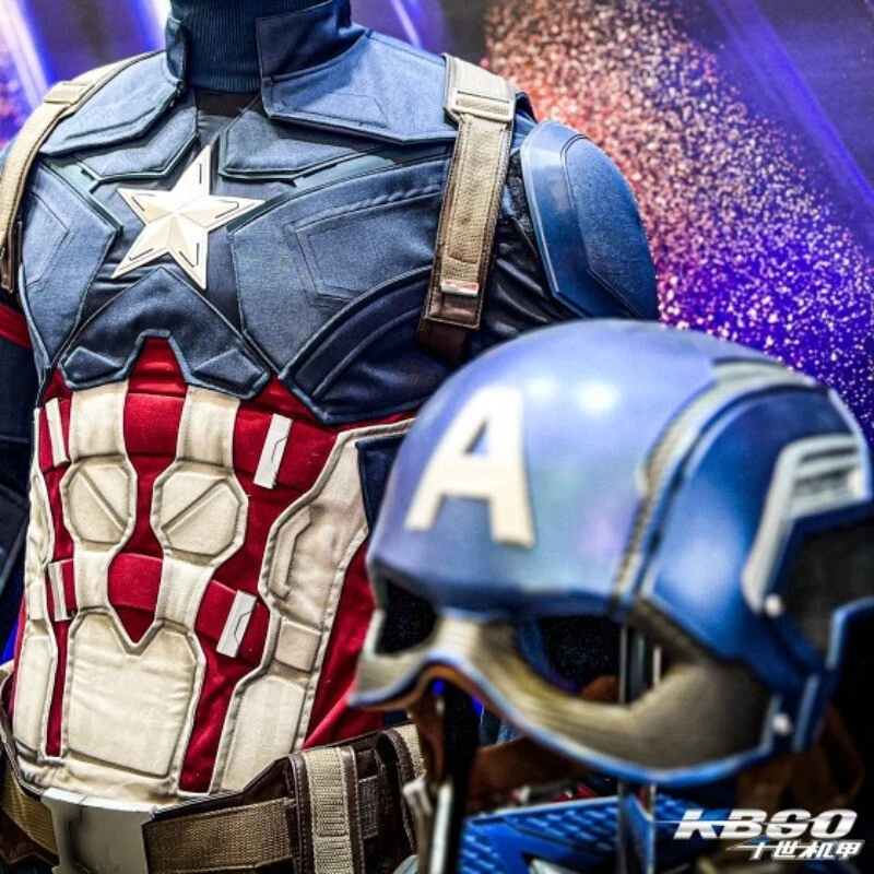 Killerbody 1/1 Captain America Wearable Helmet Mask Hat Cosplay Prop Adult Men - Image 2 of 4