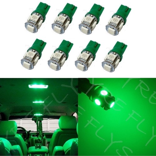 8x Green T10 168 194 2825 W5W 5 SMD LED Dome Map Cargo 6xM4 - 第 1/6 張圖片