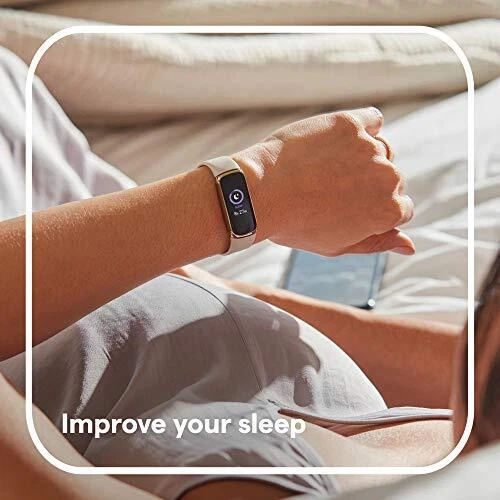 Fitbit Luxe SE Soft Gold Gorjana Wellness Tracker In SS Link Bracelet - Picture 5 of 8
