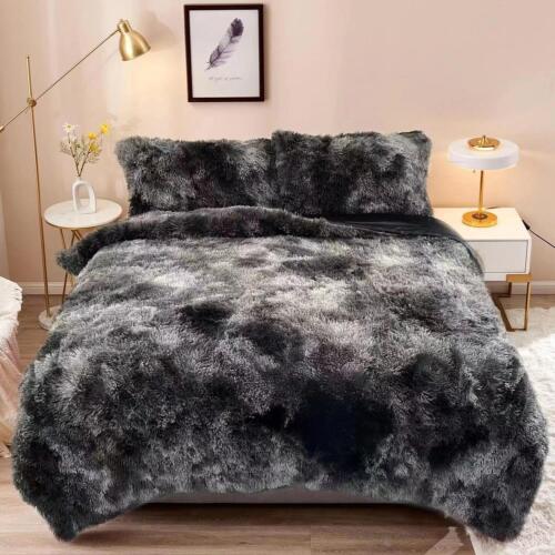 Fluffy Shaggy Comforter Set with 2 Pillowcases - Picture 1 of 21