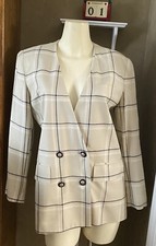 Casual Corner Women's Tweed Blazer Double Breasted Jacket Speckled Size 6 Brown