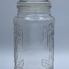 Vintage Planters Peanut 75th Anniversary Clear Glass Jar w Lid (1981)