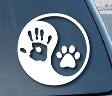 'Autocollants Yin et Yang Human main Dog Paw Car Window vinyle Decal Stickers 4