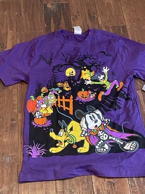 Disney World DVC Shirt Small Purple Halloween Mickey Mouse Donald Duck Goofy NWT