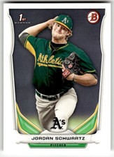2014 Bowman Draft #DP119 Jordan Schwartz 1st Oakland Athletics Baseball