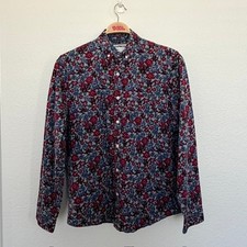 Express Slim Soft Wash Button-Down Shirt Men's Large Floral 100 Cotton
