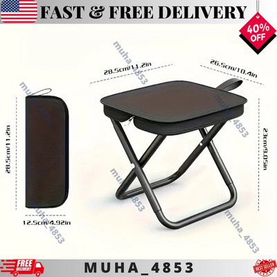 Small Folding Stool Travel Chair Portable Lightweight Fold Up Stool Seat Outdoor