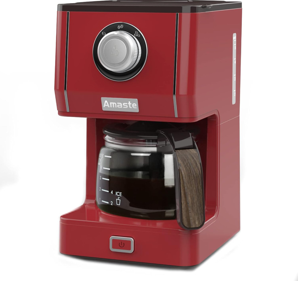 With 25 Oz Glass Coffee Pot. Red