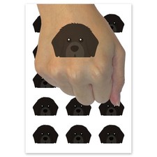 Peeking Newfoundland Newfie Dog Temporary Tattoo Fake Body Art
