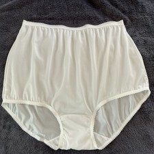 Vtg 70s JC Penney Nylon Panties White Ruffle Granny Mushroom Gusset Sz 7 - 40
