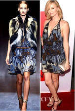 Gucci Dress Runway SS 2015 Silk Chiffon Sea World Belted V-Neck Mini IT42