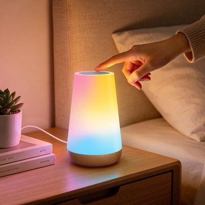 Smart Nachttischlampe RGBICWW WLAN Alexa Google Assistant Timer 100 Modi