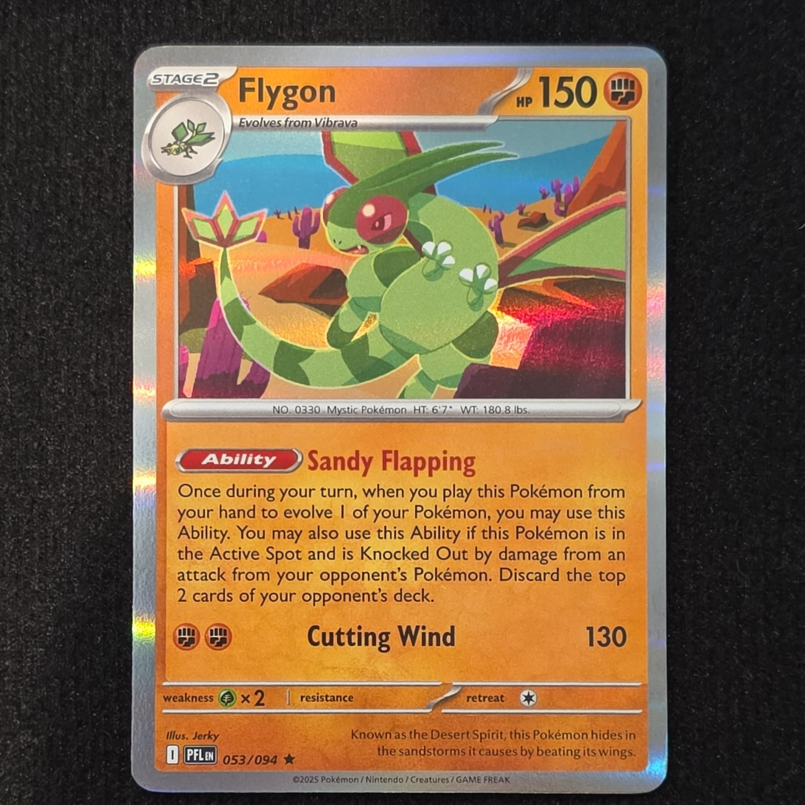Flygon 053/094 Me02 Phantasmal Flames Rare Holo Stage 2 Pokémon TCG Card Stock
