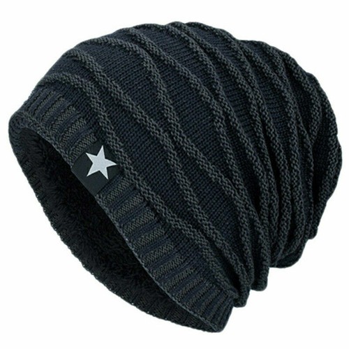 Winter Men Women Knitted Slouch Beanie Hat Thermal Fleece LinedBaggy Skull Cap&ㅖ - Picture 25 of 40