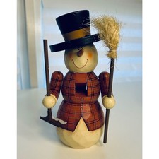 Handcrafted Wooden Snowman Nutcracker Christmas Holiday Decor Gift