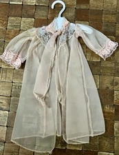 Vintage 50’s Factory Made Soft Pink Sheer Doll Robe