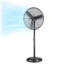 30 In. High-Velocity 3-Speed Industrial Pedestal Fan with Aluminum Blades and Ad