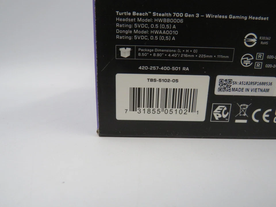 Turtle Beach Stealth 700 Gen 3 Cuffie da gioco wireless multipiattaforma PC PS5 NUOVE - Immagine 4 di 4