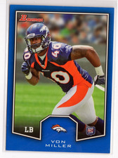 Von Miller 2011 Bowman Blue Rookie Card RC Denver Broncos. rookie card picture