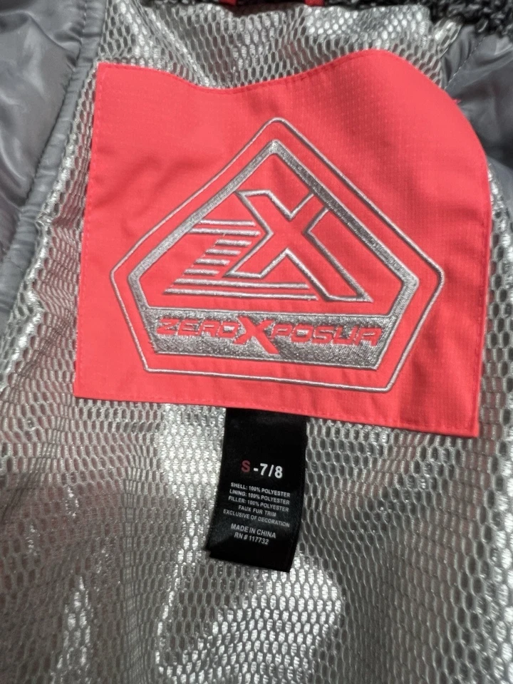 Zero Exposure Girls Winter Jacket Size 7/8 Orange Gray - Image 2 of 4