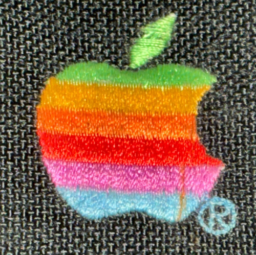 Vintage Apple Logo Macintosh Black Canvas Laptop Sleeve Case Bag 15"x13"x6" - Zdjęcie 6 z 6