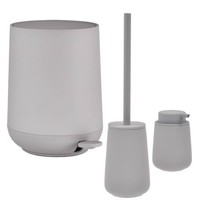 Zone Bad Accessoires Set Pedaleimer Seifenspender ToilettenbüRste Gull Grey Grau
