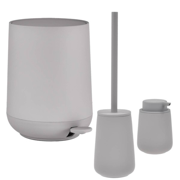 Zone Bad Accessoires Set Pedaleimer Seifenspender ToilettenbüRste Gull Grey Grau-image