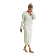 A Putnam Cashmere Blend Pale Pink Midi Lightweight Sweater Maxi Dress S