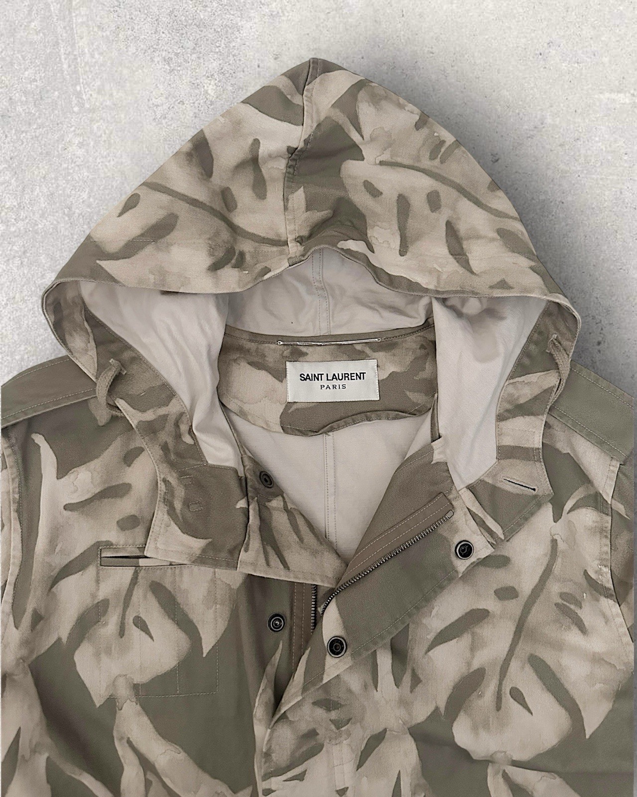 Giacca con cappuccio Saint Laurent Storm Palm US uomo M vendita al dettaglio $2190