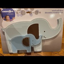 Babies R Us by Design Elephant Pair Wood Wall Decor 16.4 x 11.7