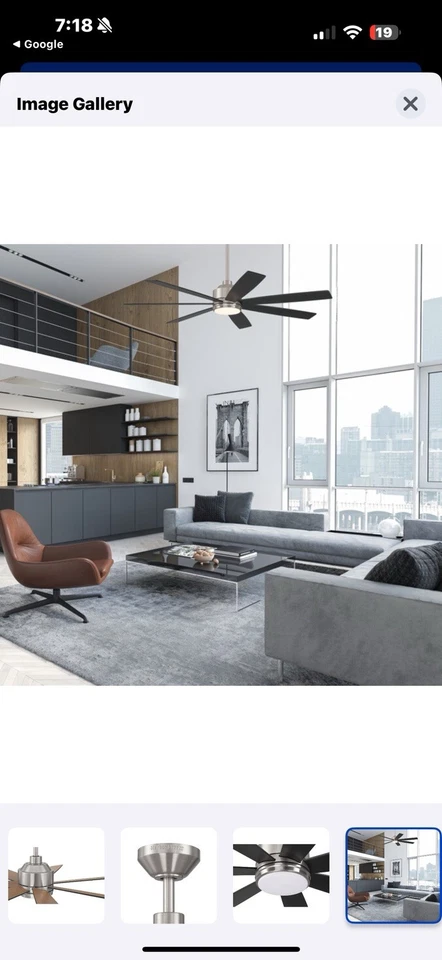 Harbor Breeze Cogdell 60-Inches Brushed Nickel with Black/Auburn Blades Color-Ch - Image 4 of 4