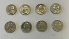 1964 Silver Washington Quarter - Lot of 8 - 25c - 90% Silver - Great Condition