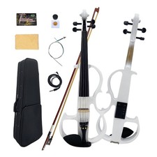 16 Inch 4 String Electric Viola Solid Wood Ebony Fittings Silent White Viola New